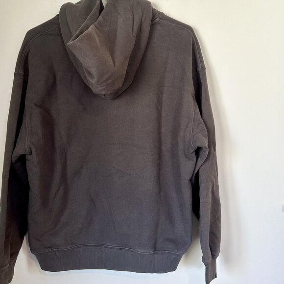 NWT Madewell Boyfriend Midweight Hoodie Sweatshirt in Coal - Size: Small - Picture 6 of 11